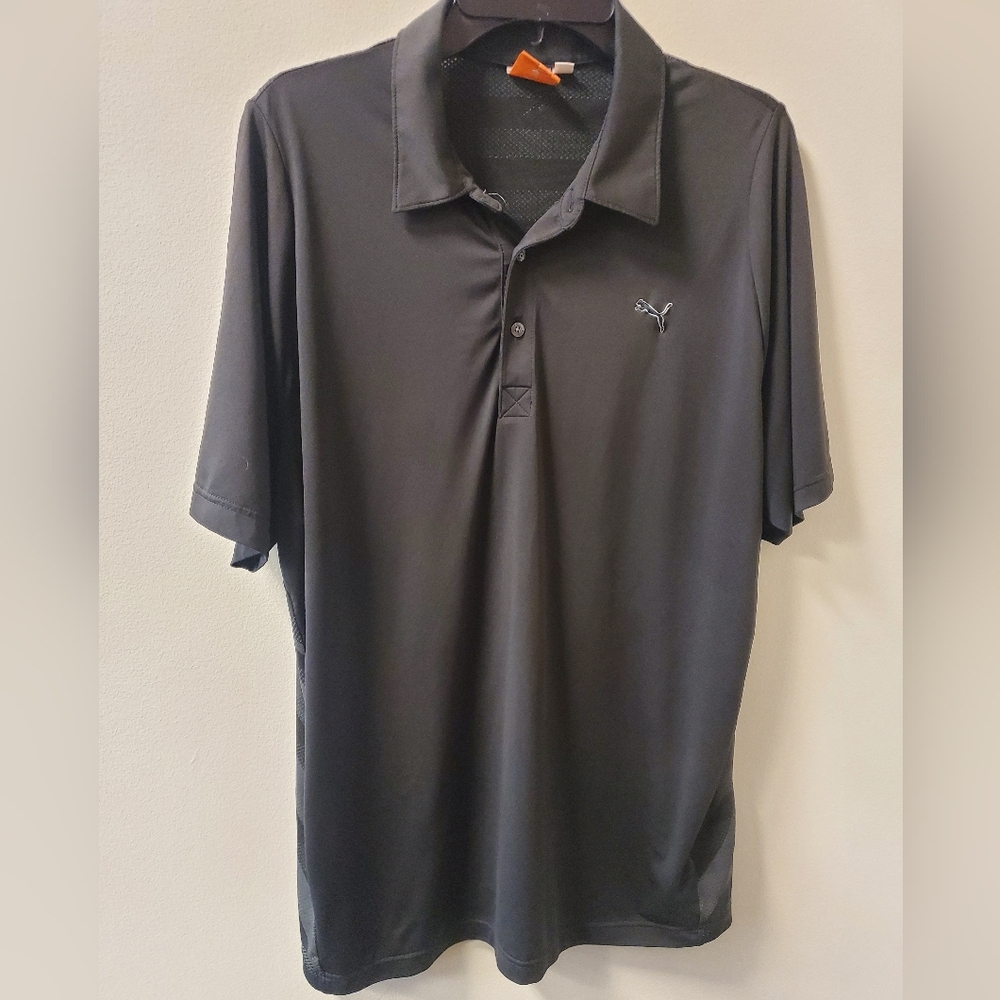 Puma‎ Men's Black/Gray Golf Polo Shirt XL EUC